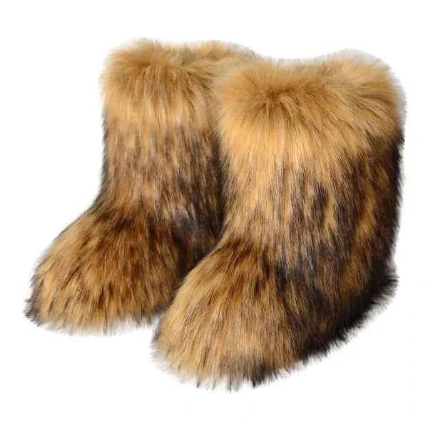 Women's Plush Texture Pull-On Booties – Brown
