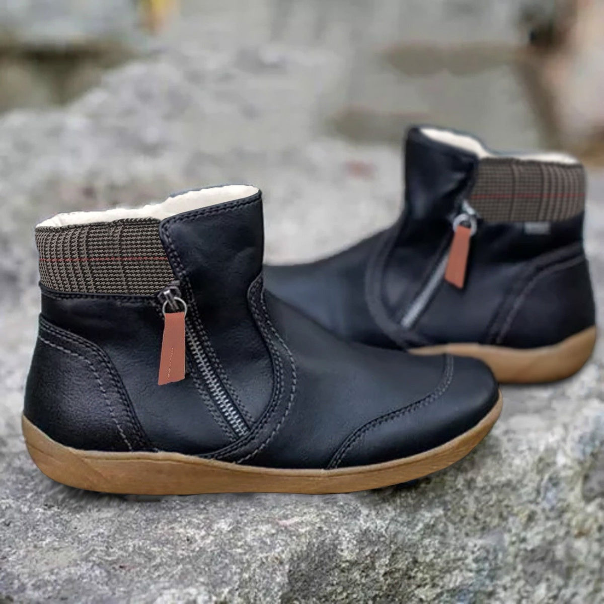 Women's Weatherproof Side-Zip Booties – Black
