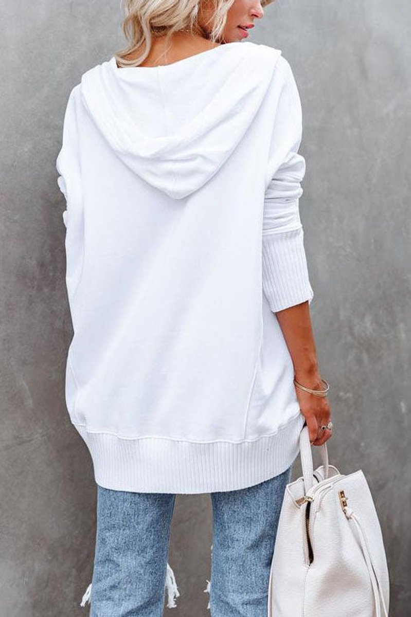 Women's Relaxed-Fit Henley Knit Hoodie – view 3