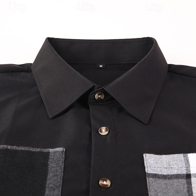 Men's Patchwork Contrast-Panel Shirt Jacket for Weekends – view 4