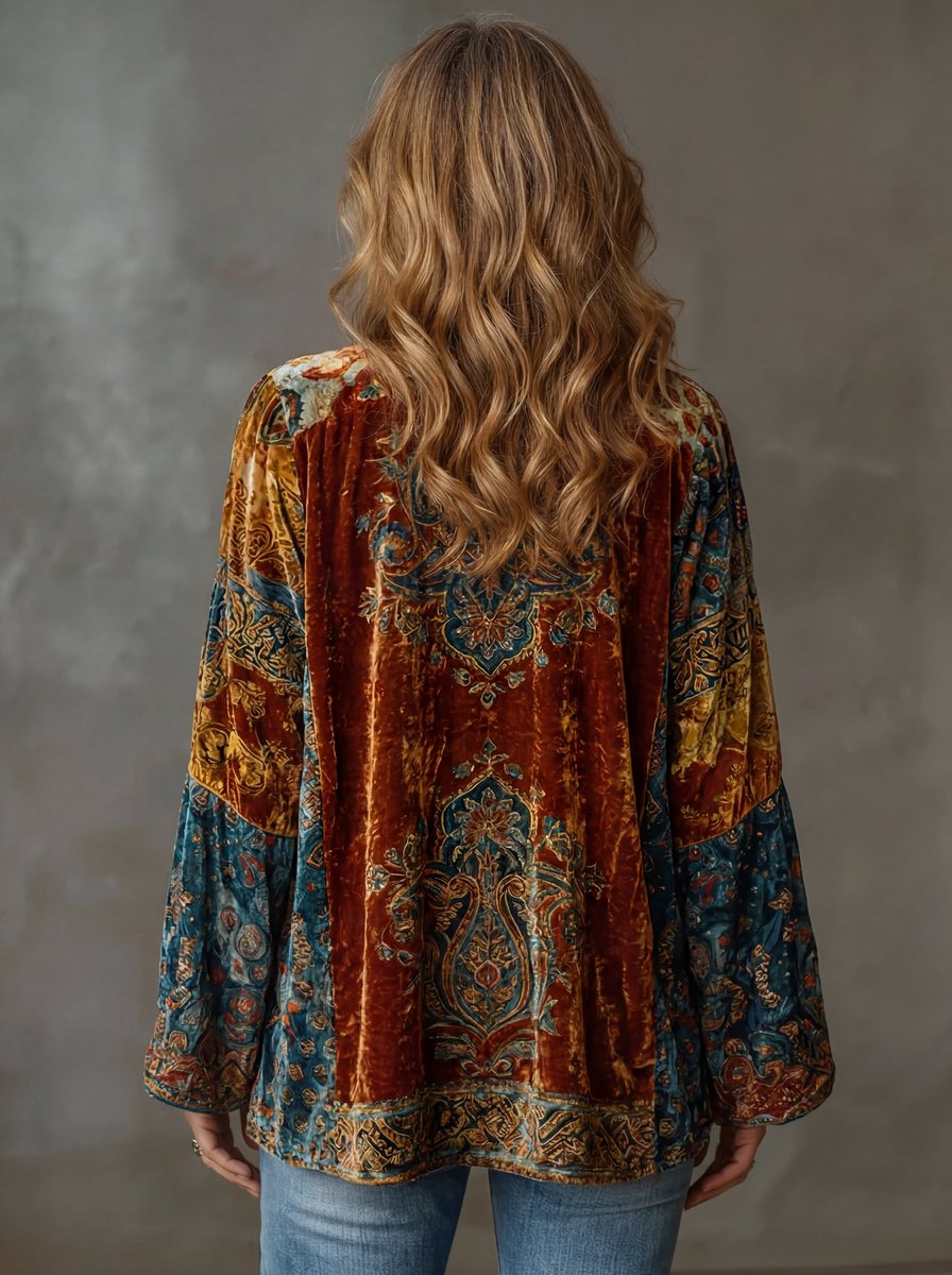 Women's Boho Padded Kimono Knit Cardigan – view 1