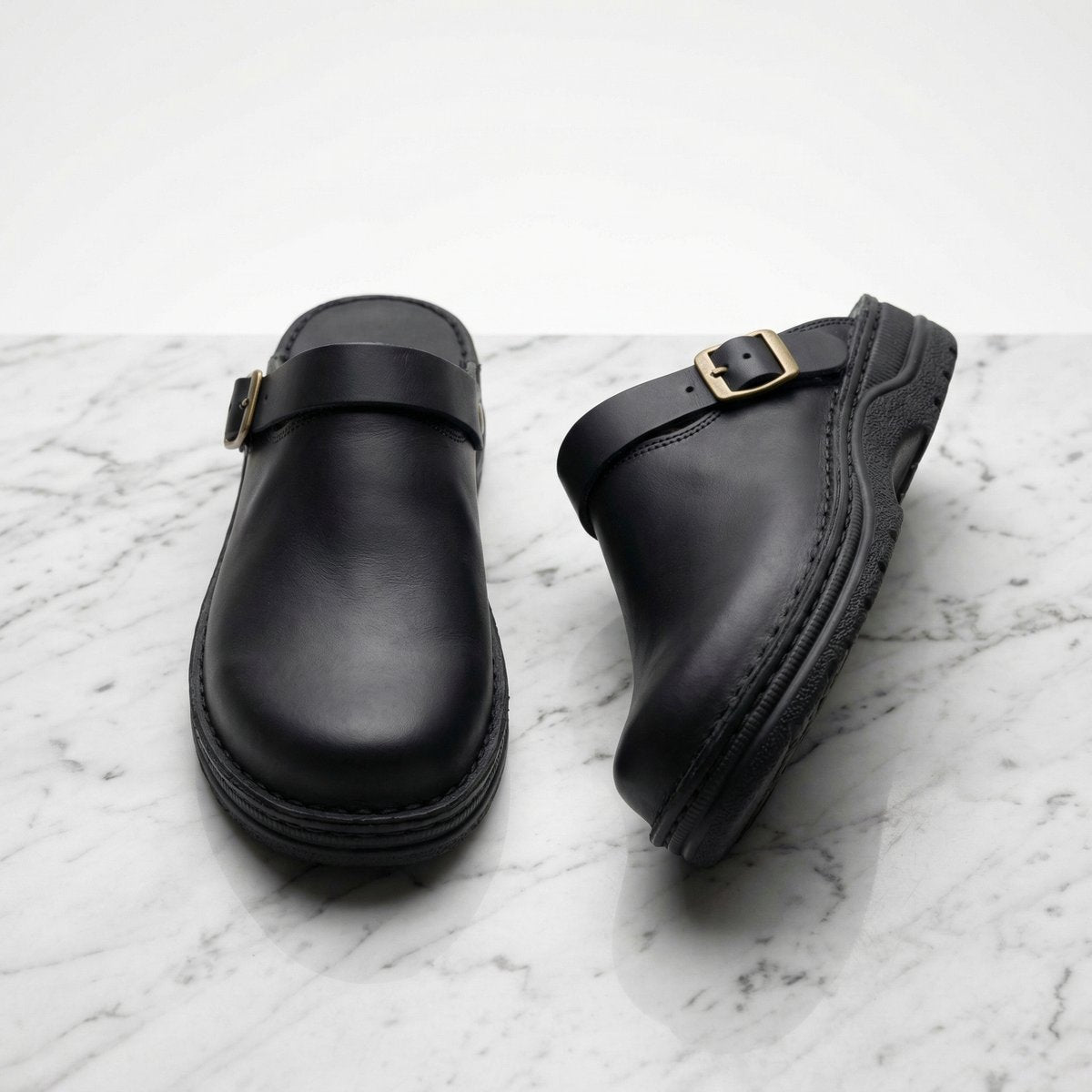 Women's Premium Leather Pull-On Clogs – view 3