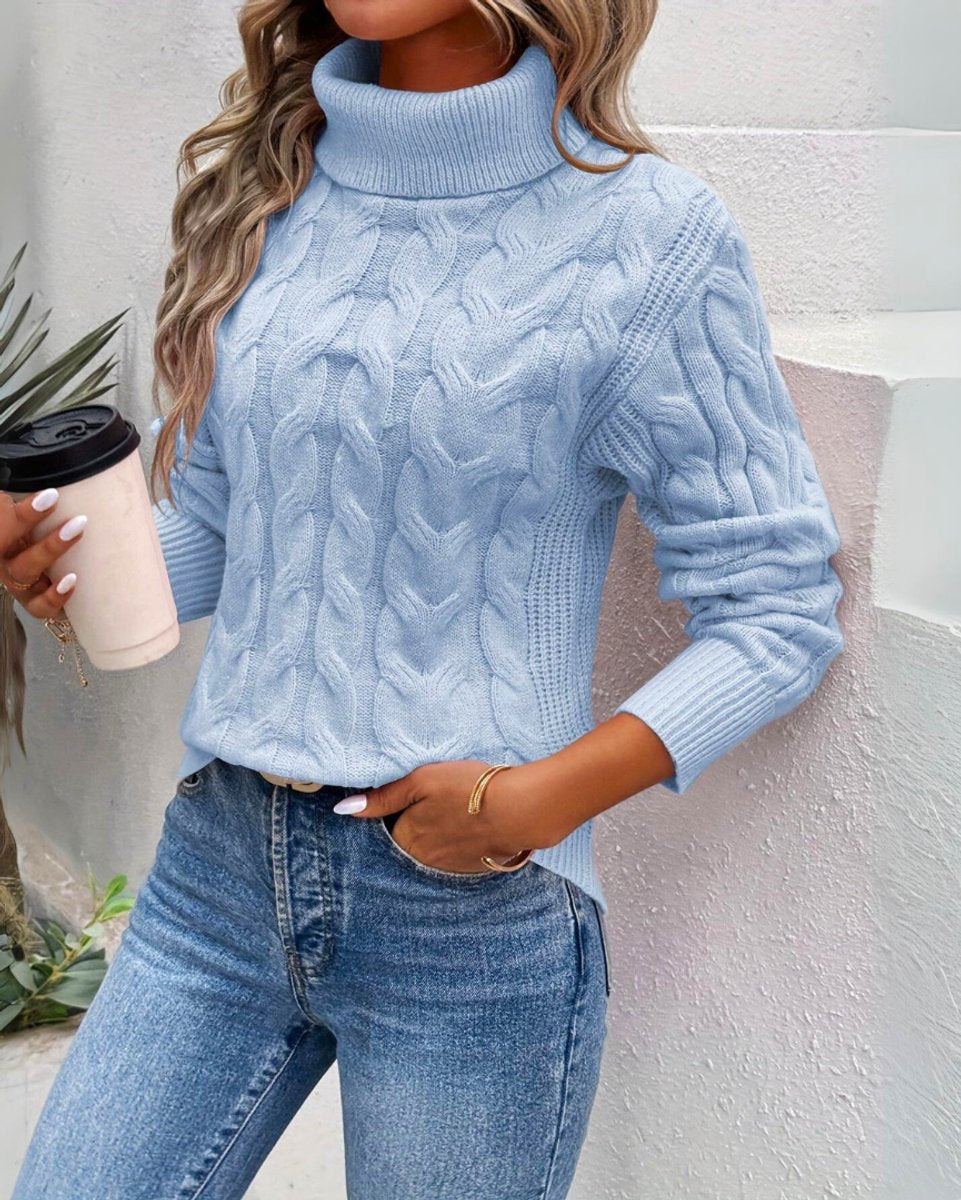 Women's Cable-Knit Roll-Neck Sweater – view 5
