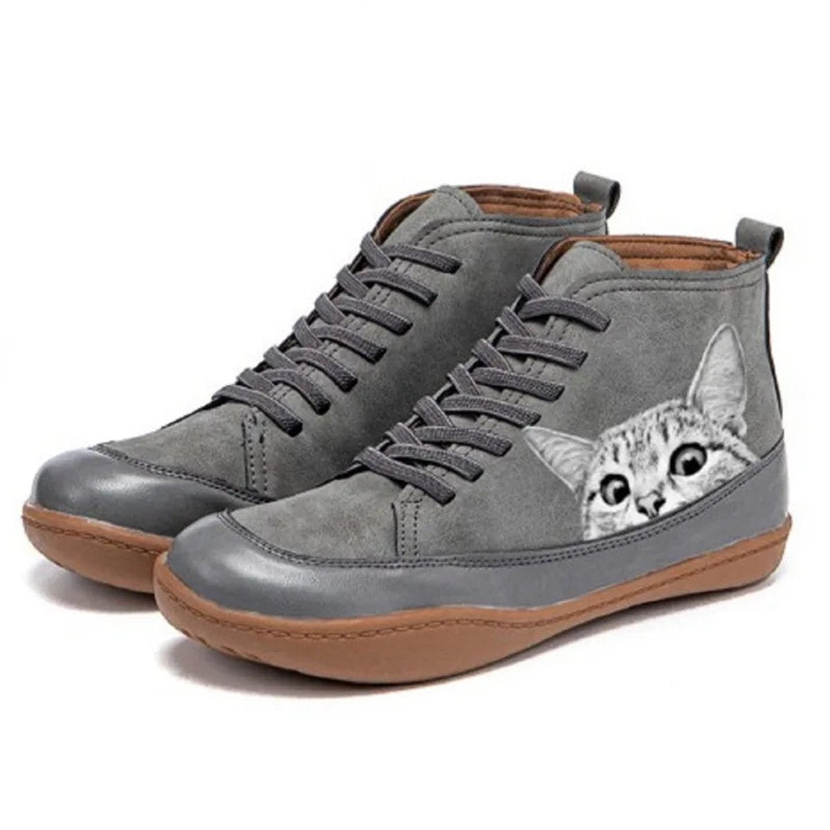 Women's Cat Print Leather Booties – view 3