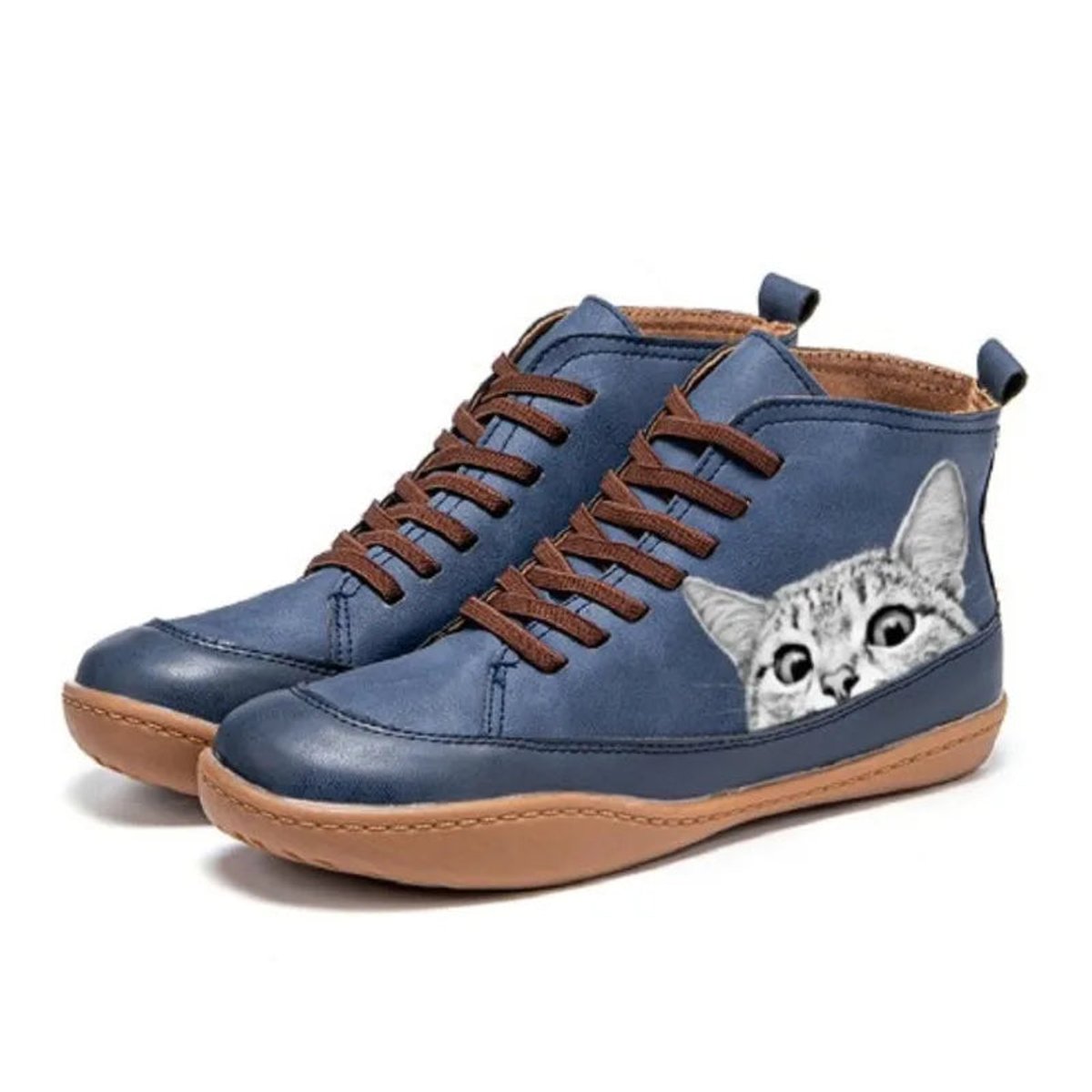 Women's Cat Print Leather Booties – view 4