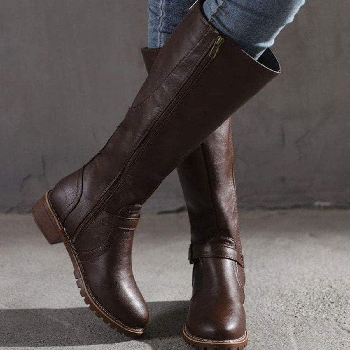 Women's Timeless Buckle-Detail Side-Zip Knee-High Boots – view 5