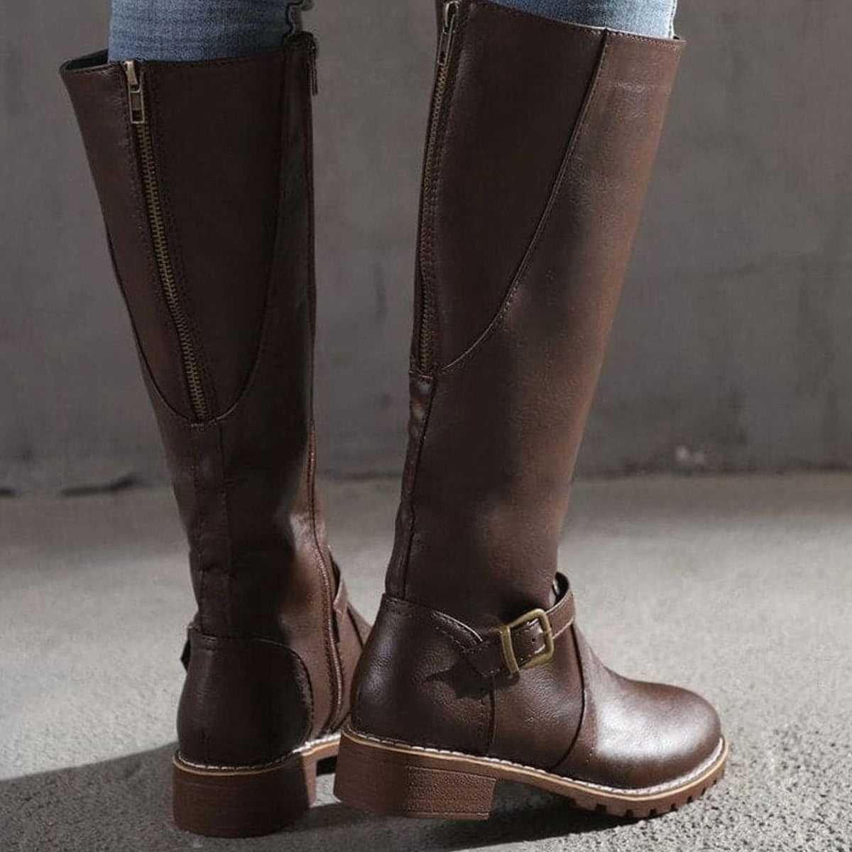 Women's Timeless Buckle-Detail Side-Zip Knee-High Boots – view 6