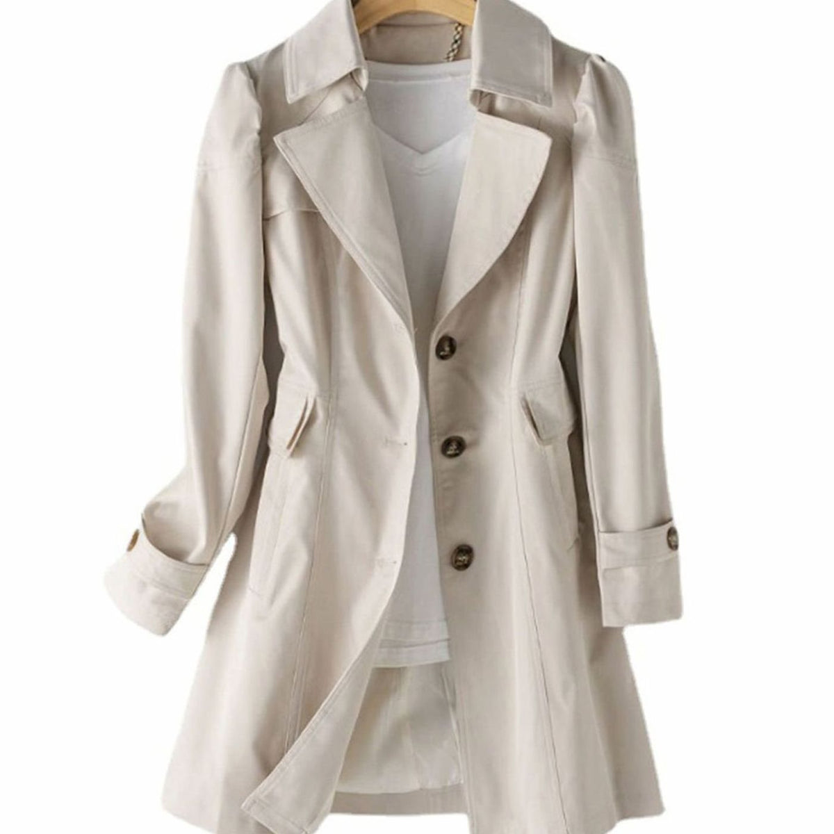 Women's Fitted Trench Coat – Ivory