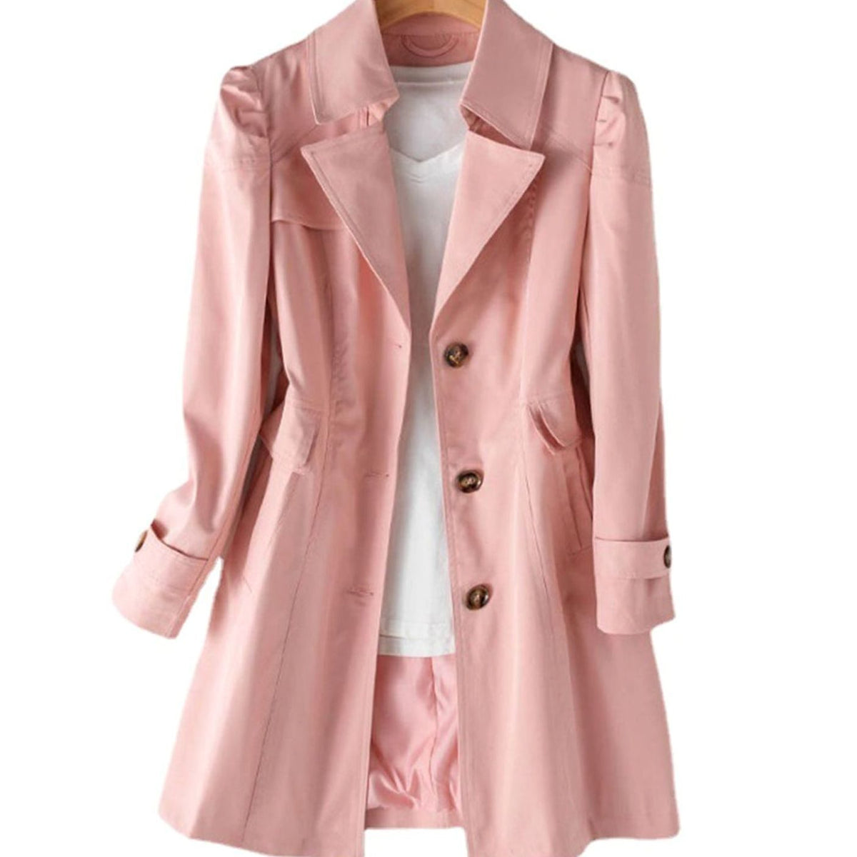 Women's Fitted Trench Coat – Pink