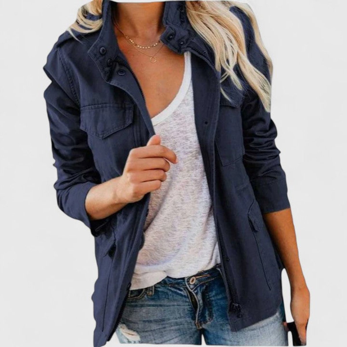 Women's Light-Weight Utility Jacket with Drawstring Waist – view 2