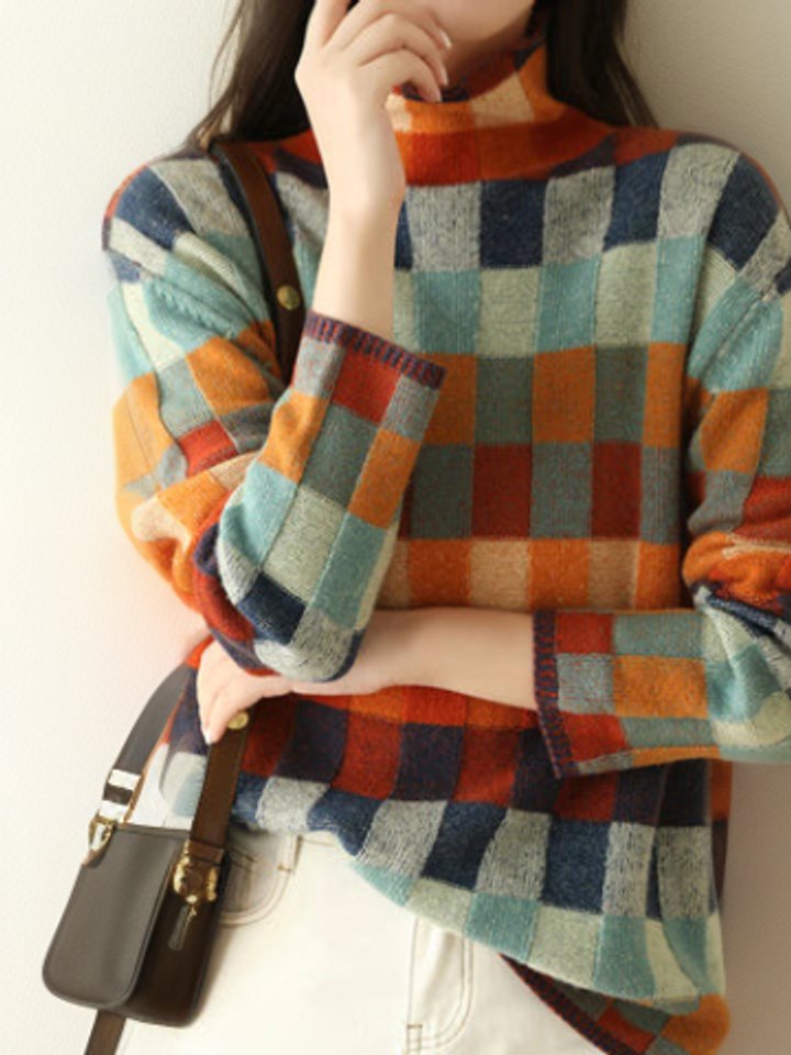 Women's Colorblock Roll-Neck Knit Pullover – view 2