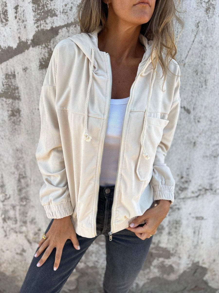 Women's Cord Hood-Detail Padded Jacket – view 5