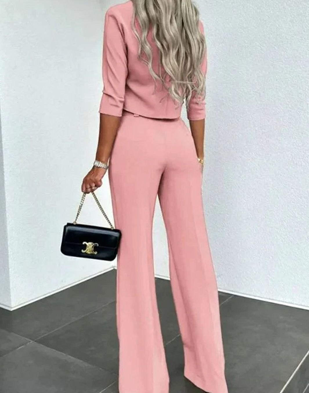 Women's Crop-Length Top and Flared-Leg Trouser Set – view 8