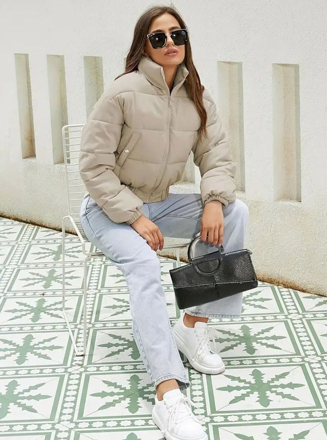 Women's Crop-Length Stand-Collar Puffer Jacket – view 4