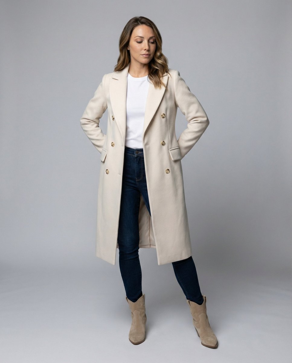 Women's Double-Breast Long Sleeve Mid-Length Overcoat – view 1