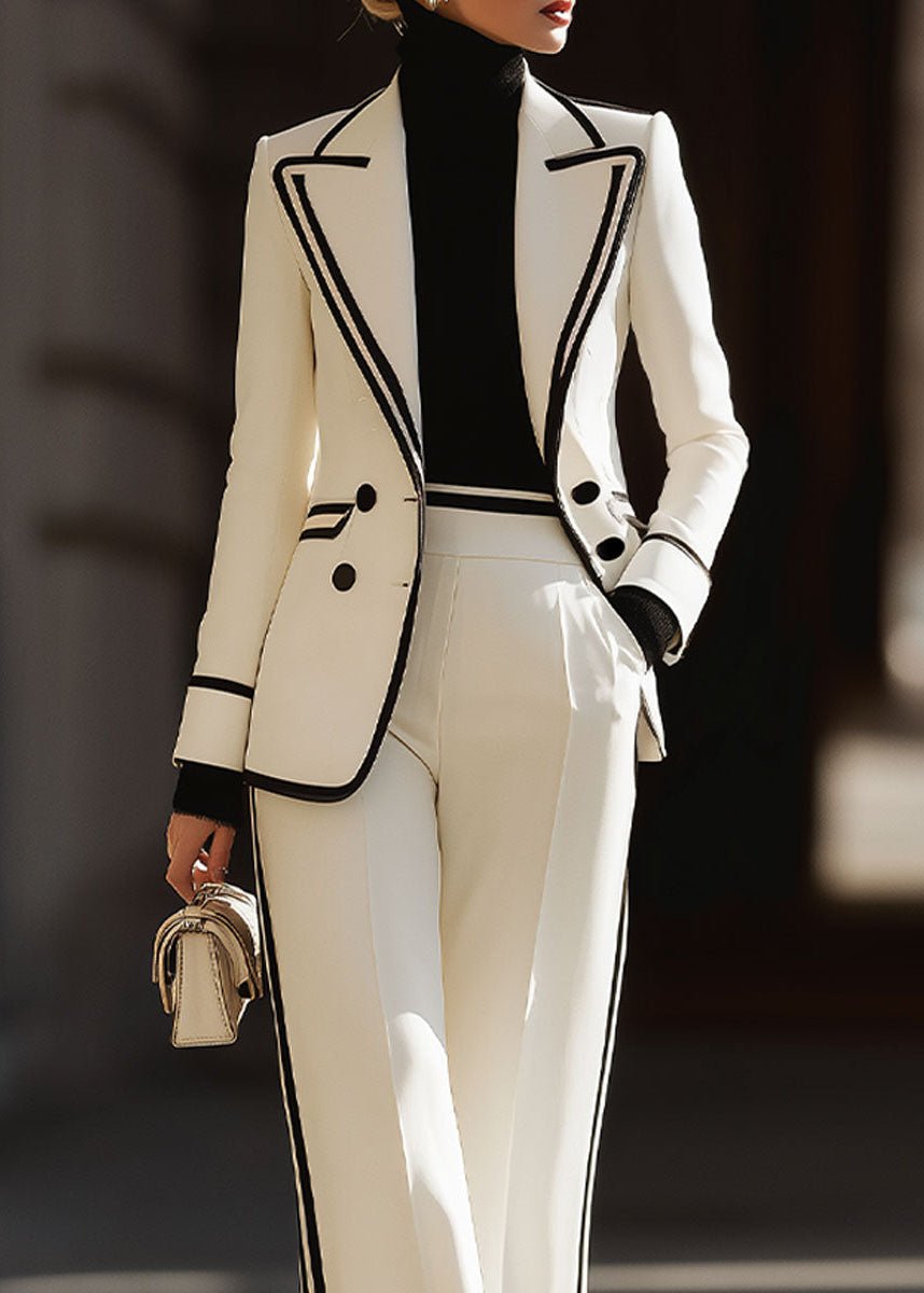 Women's Double-Breast Blazer Wide-Cut Suit Set – view 3