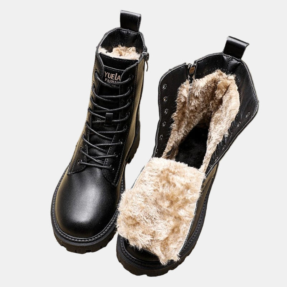 Women's Leather-Look Tie-Front Booties – 4