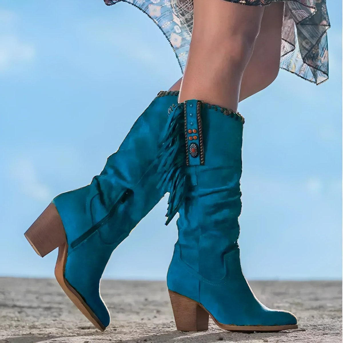 Women's Suede-Finish Western Knee High Boots – view 3