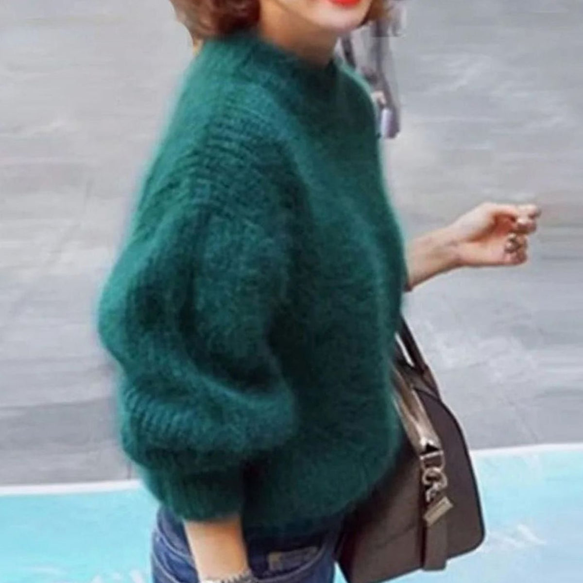 Women's Fuzzy Angora-Blend Roll-Neck Knit Pullover – view 6