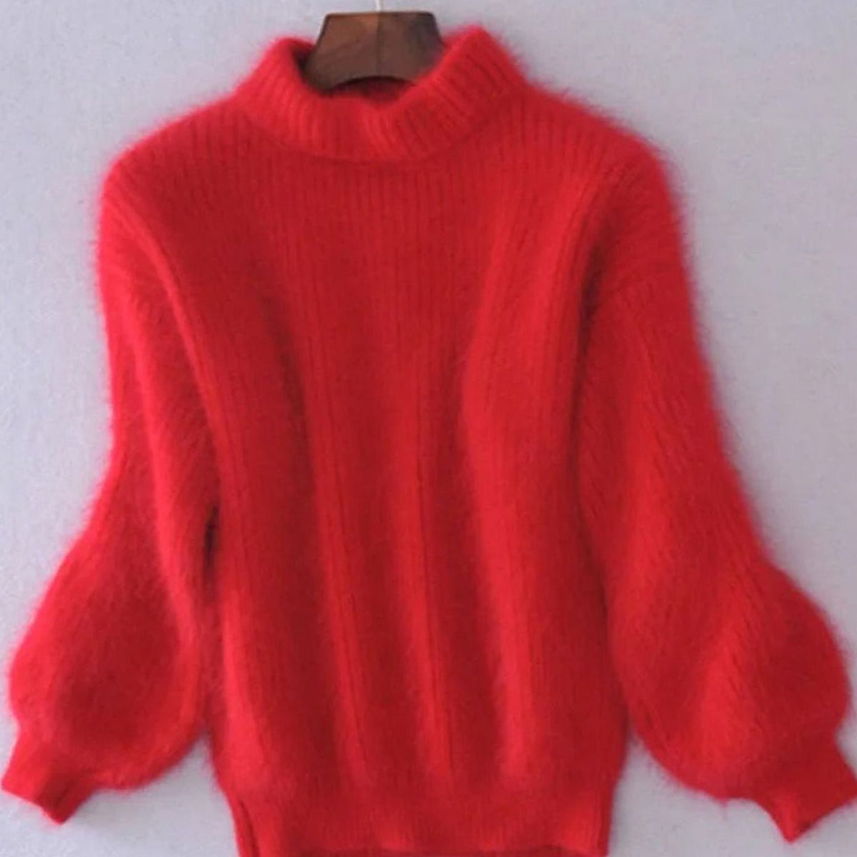 Women's Fuzzy Angora-Blend Roll-Neck Knit Pullover – view 7
