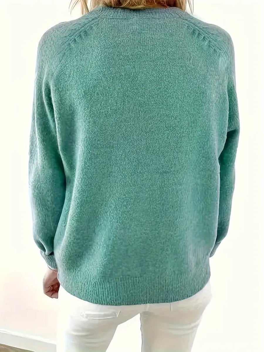 Women's V-Neckline Half-Button Knit Pullover – view 3