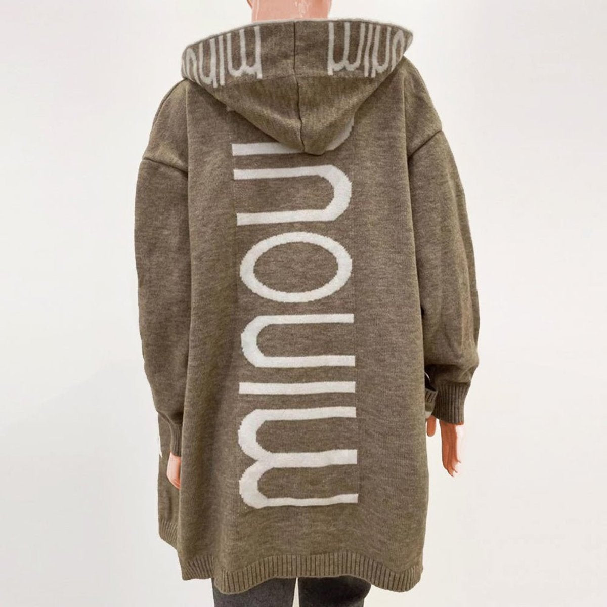 Women's Hood-Detail Open-Style Knit Cardigan – view 2