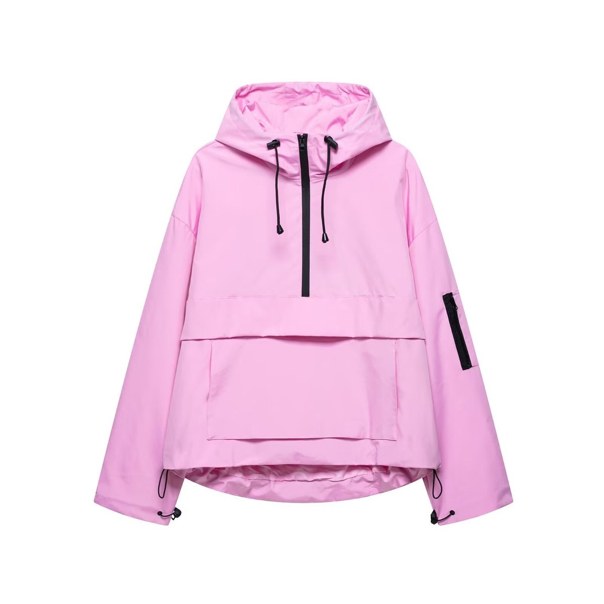 Women's Padded Half-Zip Pullover Jacket – Rose Pink