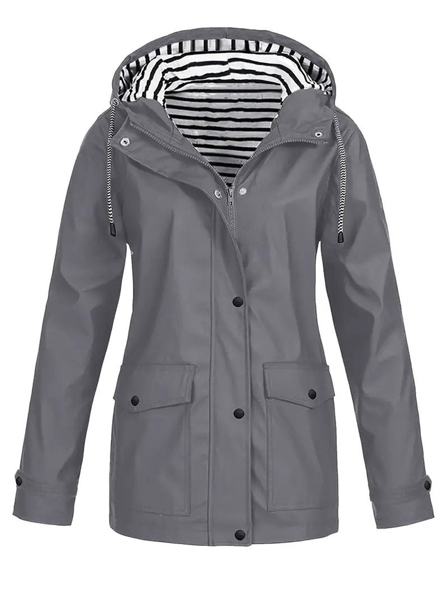 Women's Hood-Detail Weatherproof Full-Zip Rain Coat – view 5