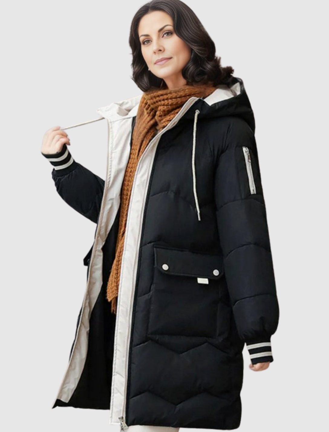 Women's Thermal-Lined Hood-Detail Mid-Length Puffer Coat – view 2