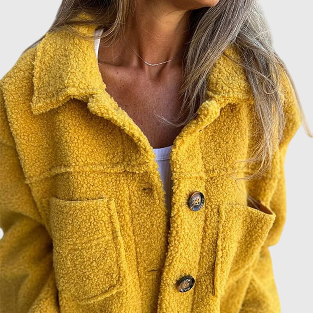 Women's Sherpa Fleece Button-Front Jacket for Winter – view 6