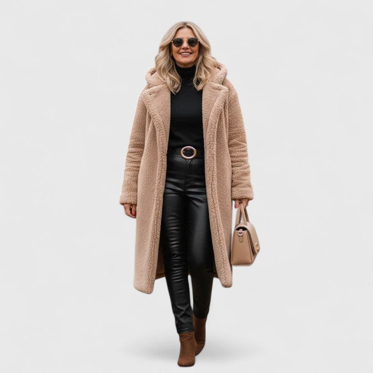 Women's Relaxed-Fit Teddy Fleece Coat – view 10