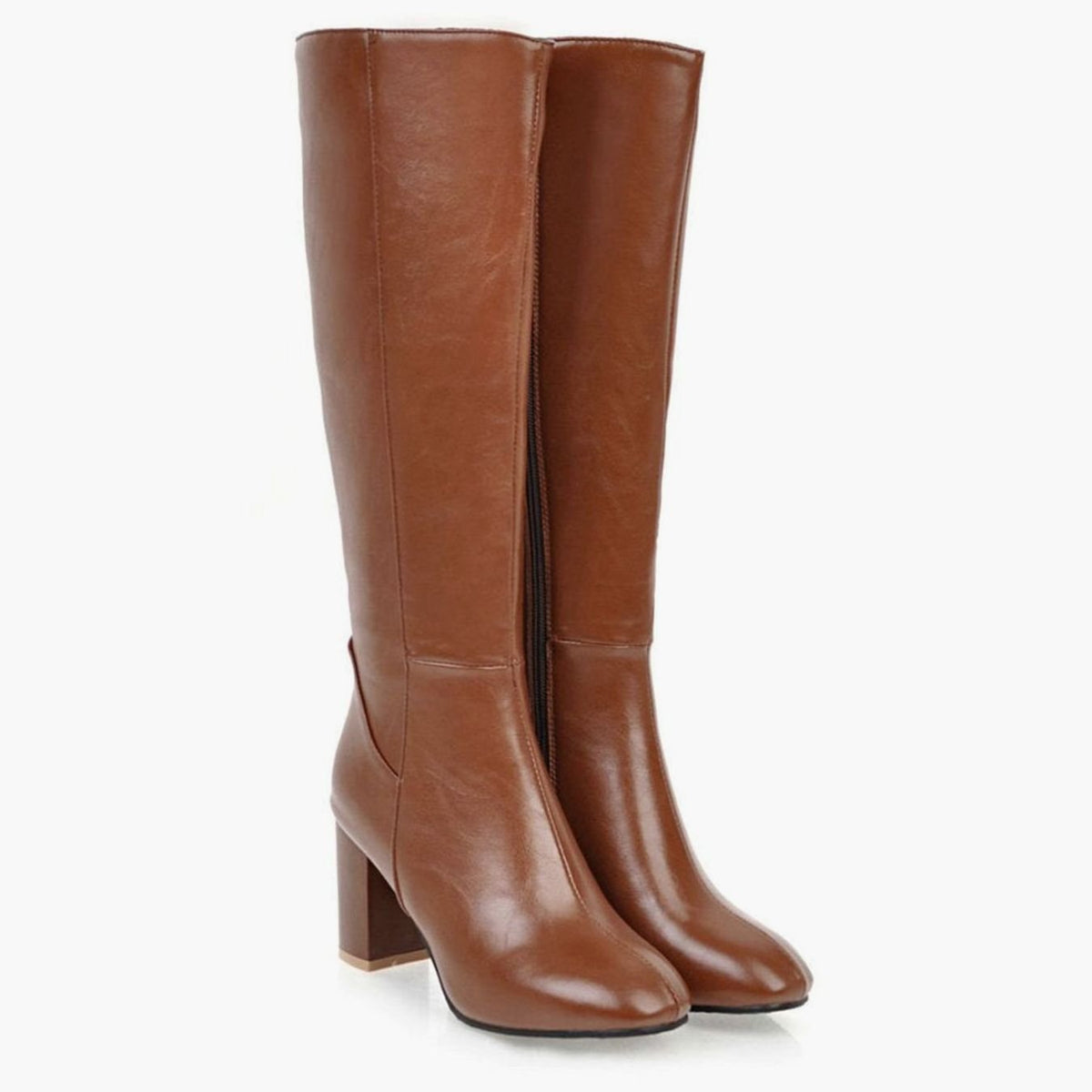 Women's Smooth Leather-Look Knee-High Boots – view 4
