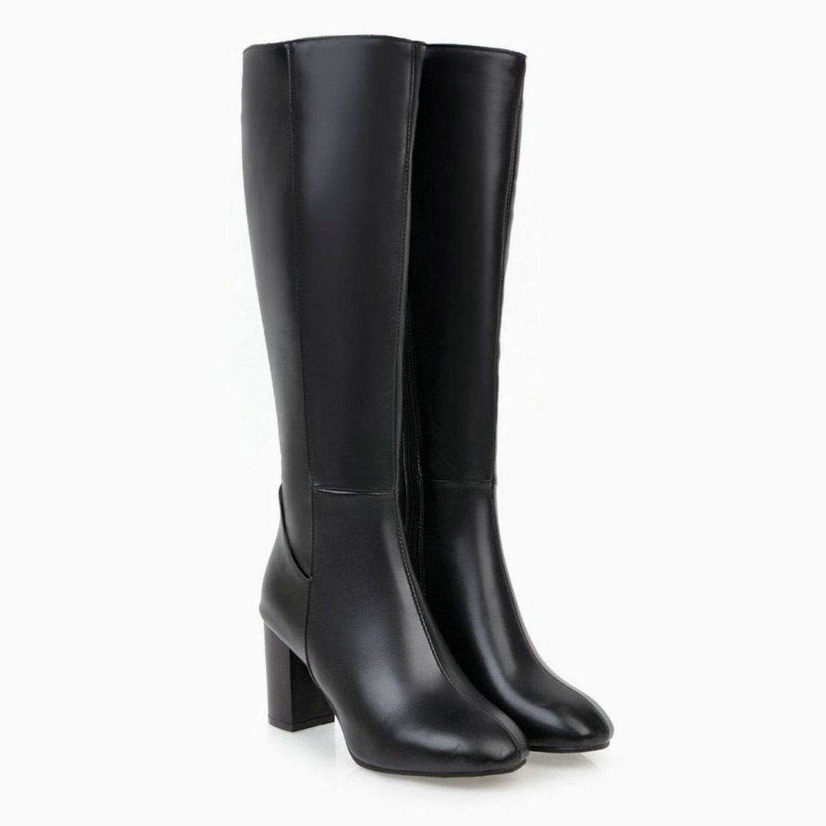 Women's Smooth Leather-Look Knee-High Boots – view 6