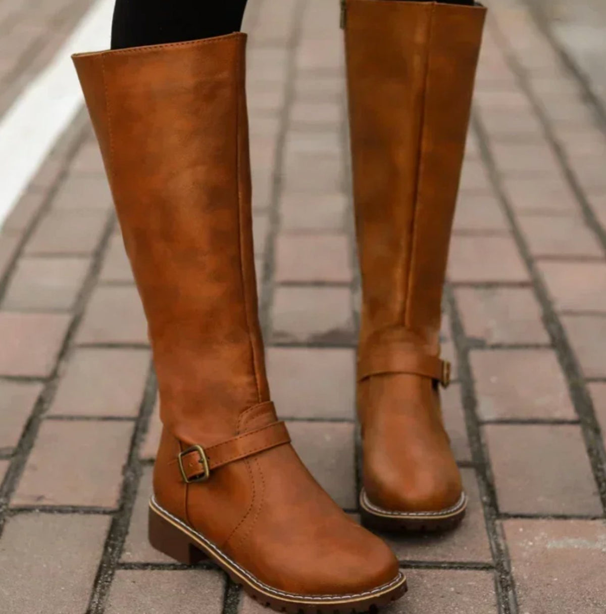 Women's Block-Heel Leather Riding Boots for Evening Wear – view 2