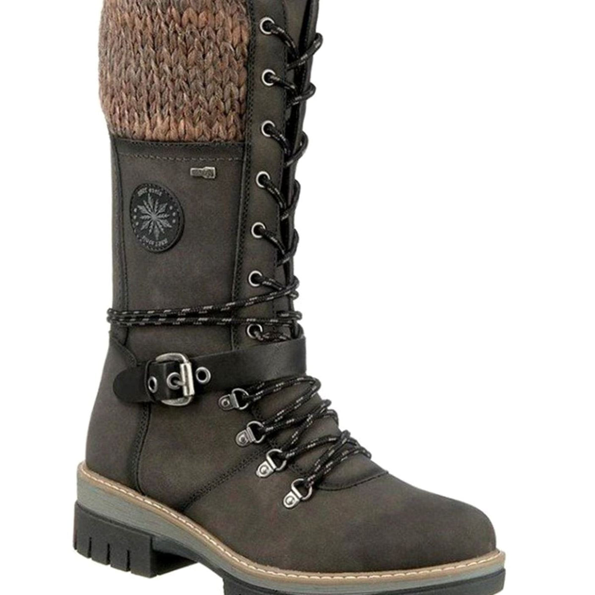 Women's Knit-Cuff Tie-Front Mid-Calf Cold-Weather Boots – view 5