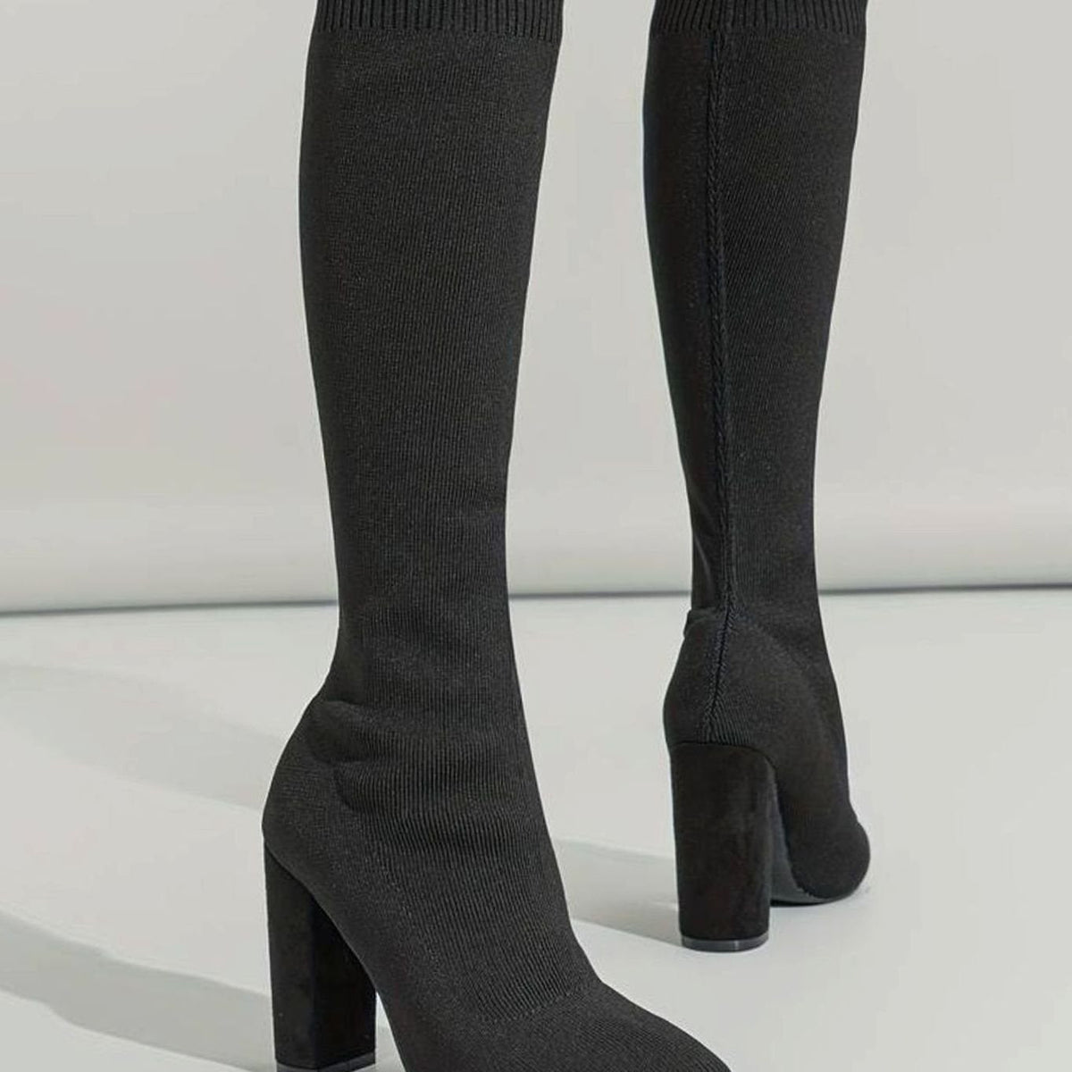 Women's Stretchy Knit Pointed-Toe Sock Boots – view 3