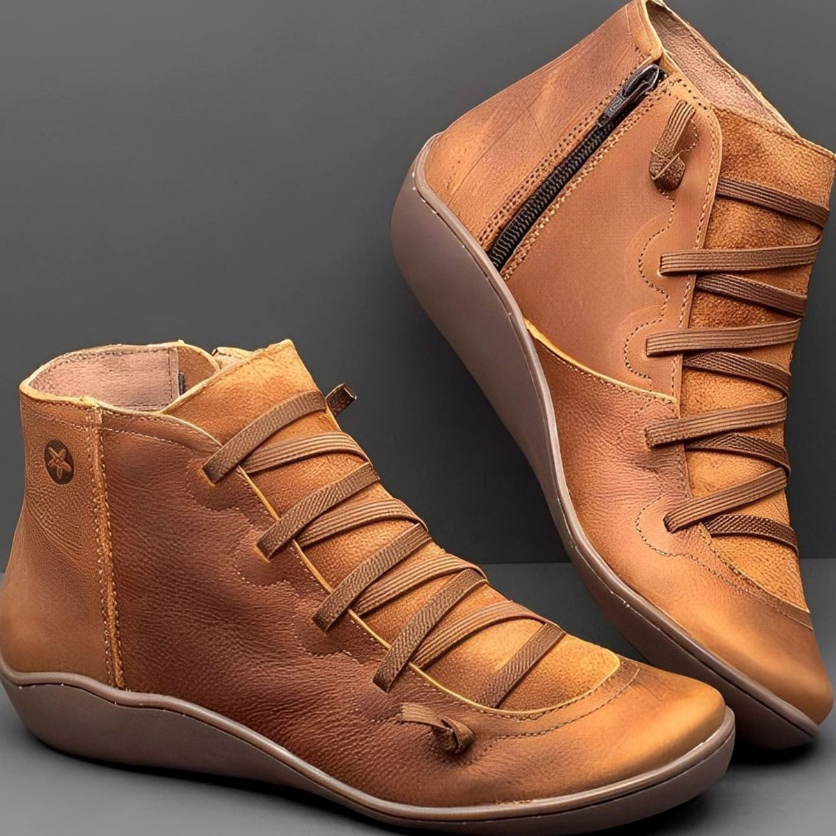 Women's Tie-Front Side-Zip Flat-Sole Booties – view 2