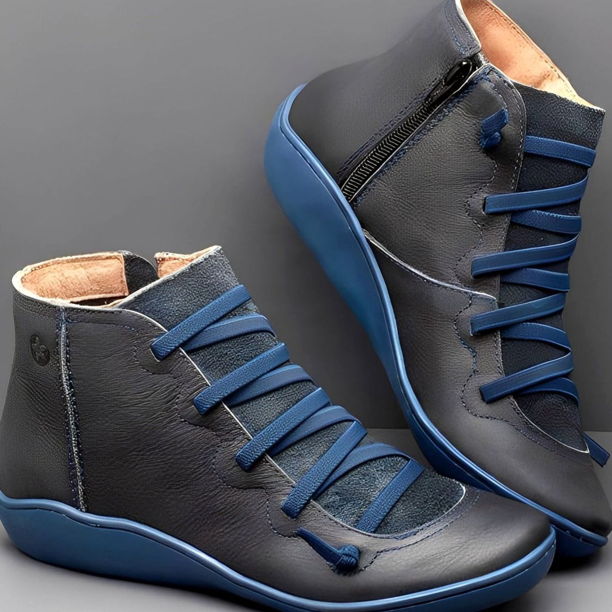 Women's Tie-Front Side-Zip Flat-Sole Booties – view 4