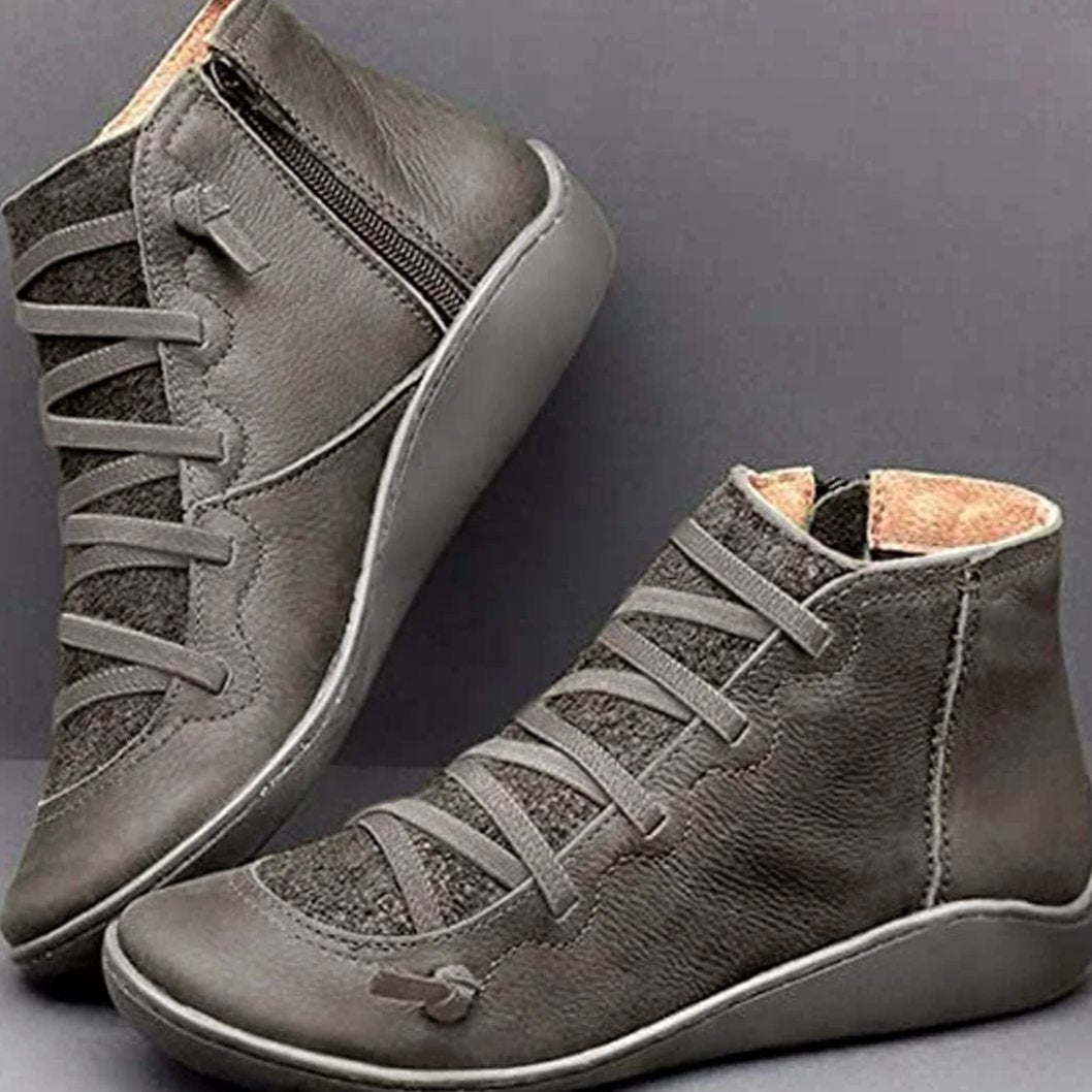 Women's Tie-Front Side-Zip Flat-Sole Booties – view 6