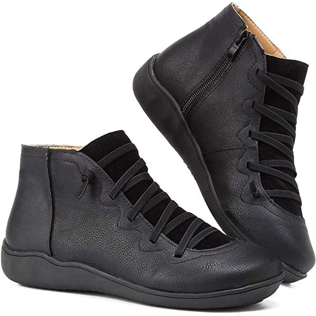Women's Laced Side-Zip Leather Booties – view 3