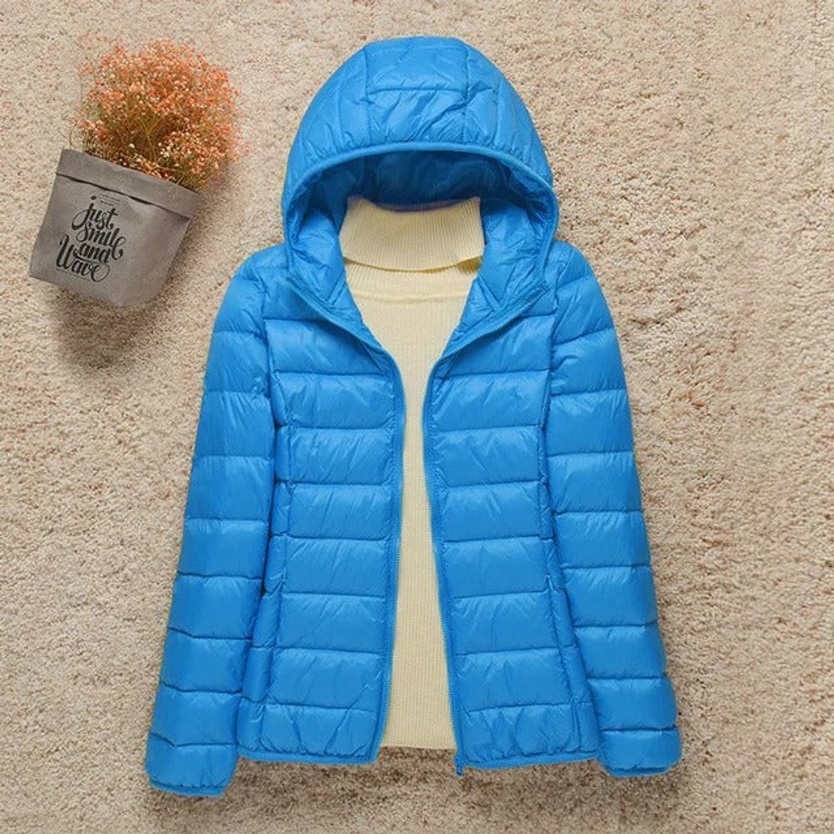 Women's Light-Weight Packable Puffer Jacket – Light Blue
