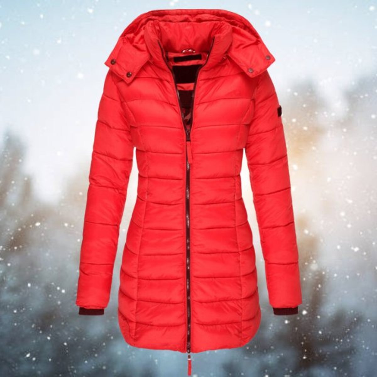 Women's Long Hood-Detail Puffer Jacket – view 5