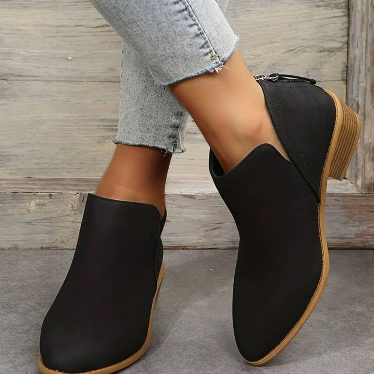 Women's Pointed-Toe Low Block-Heel Booties – view 4