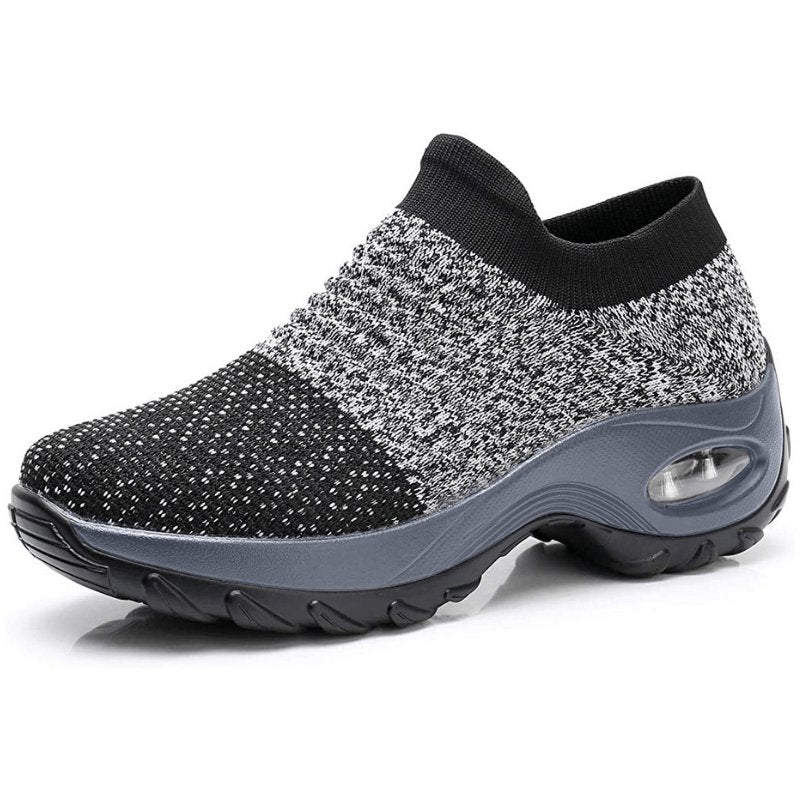 Women's Support Air-Cushion Knit Sneakers – Gray