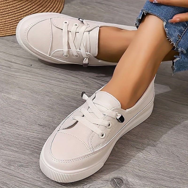 Women's Support Laced Comfort Sneakers – Beige