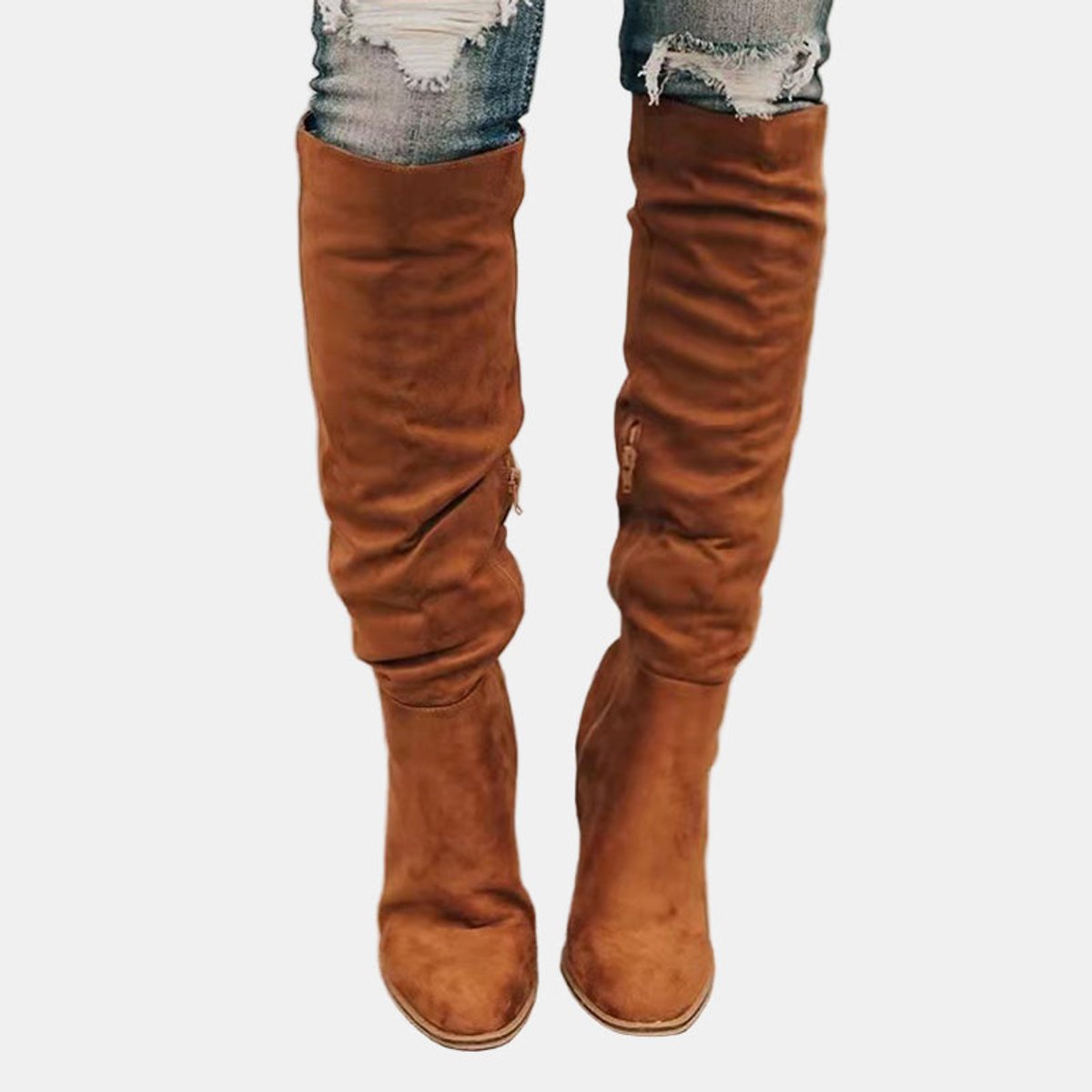 Women's Over-The-Knee Block-Heel Stretchy Booties – view 3