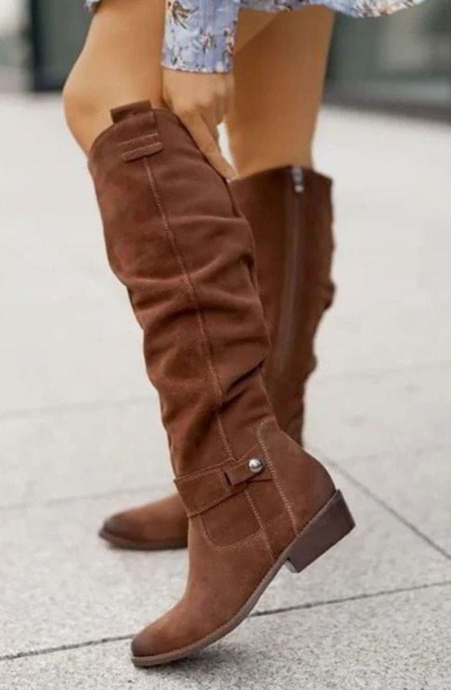 Women's Side-Zip Suede-Look Boots – view 1