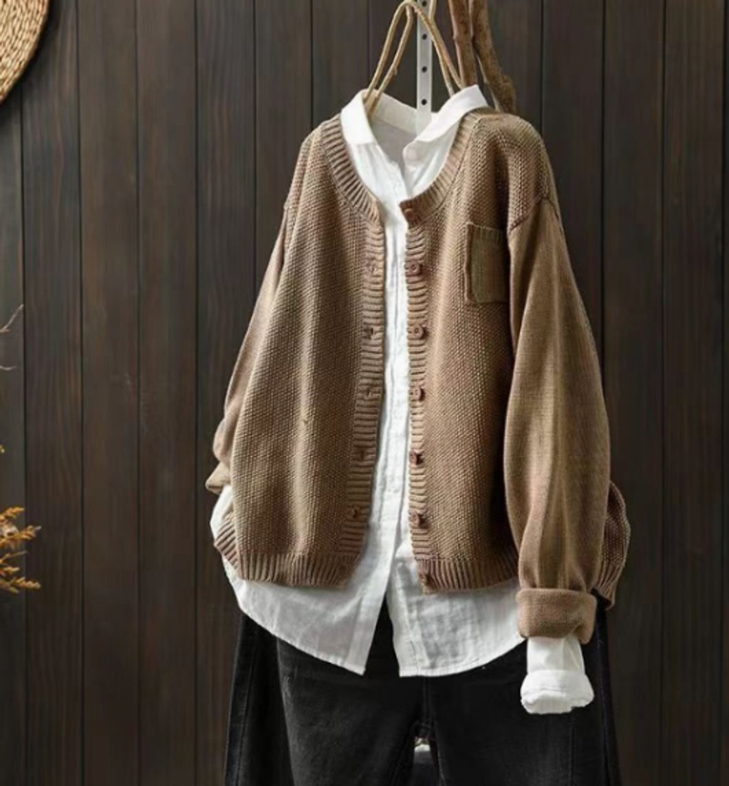 Women's Relaxed-Fit Button-Front Knit Cardigan Pullover – view 5