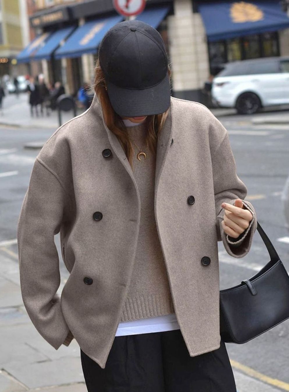 Women's Loose-Fit Double-Breast Hip-Length Coat – view 4