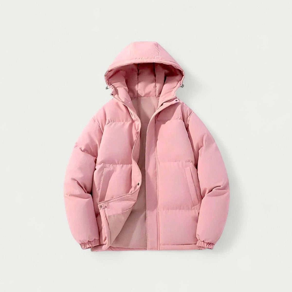 Women's Relaxed-Fit Hood-Detail Puffer Jacket – Pink